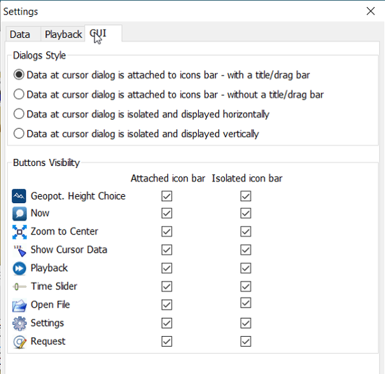 grib settings data waves gui